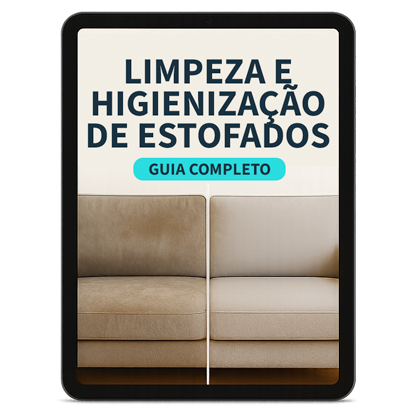 Mockup do guia digital de limpeza de estofados